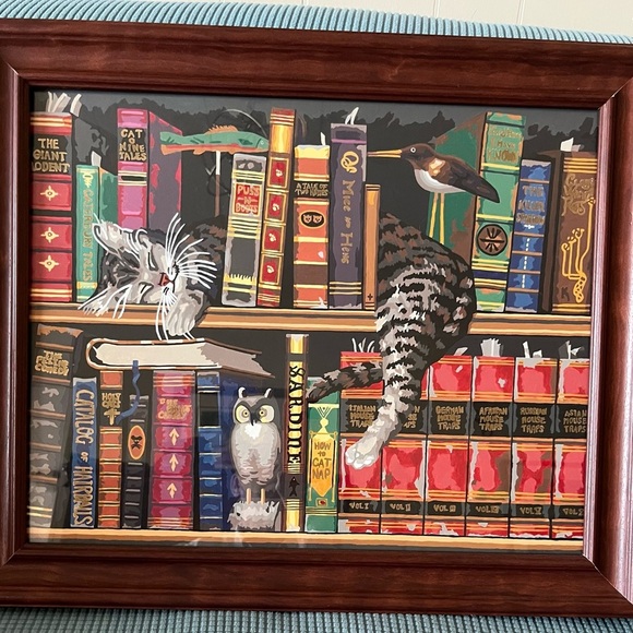 FREDERICK THE LITERATE BY CHARLES WYSOCKI Cat Sleeping Books PAINT BY NUMBERS - Picture 1 of 3